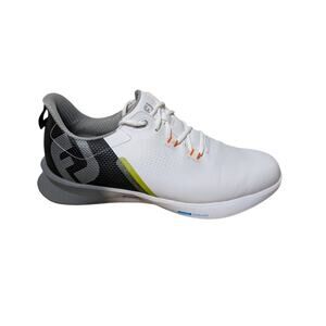 FootJoy FUEL Spikeless Golf shoes, Men's size 12; #55443; White, Black & Orange